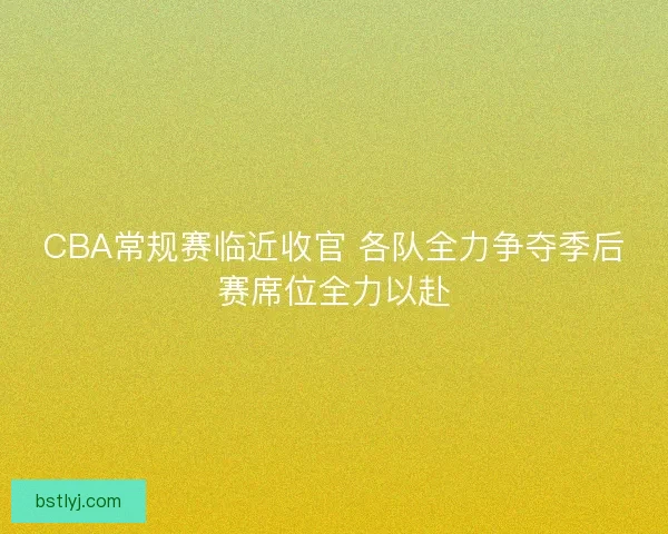 CBA常规赛临近收官 各队全力争夺季后赛席位全力以赴 CBA常规赛临近收官 各队全力争夺季后赛席位全力以赴